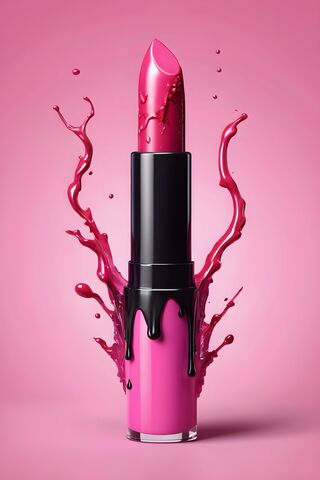 Pink and Black Lipstick Splash