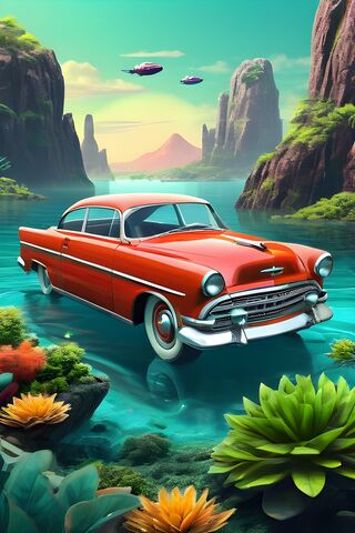 Retro Dreamscape 🚗🌊