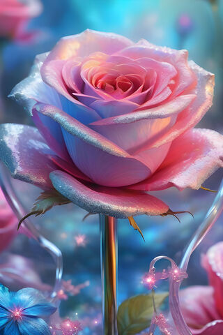 Pastel Glittery Rose