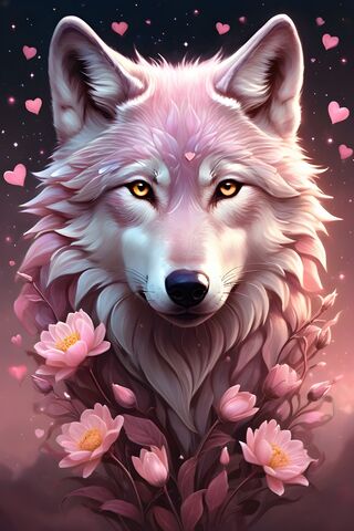 Pretty She-Wolf-Pup Portrait 2 .Blue Ribbon