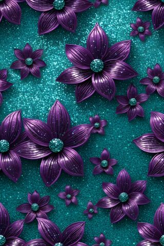 Purple Sparkly Flowers