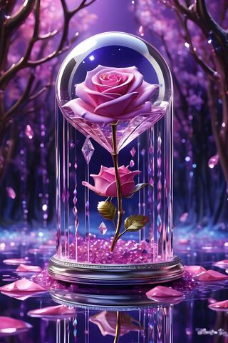 Pink Crystal Globe Of Love