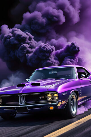 Purple Muscle Car