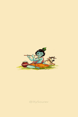 Playful Krishna with His Cow 🐄🎶