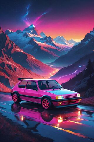 Retro Vibes in a Neon Dream 🌌🚗
