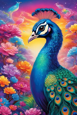 Vibrant Peacock Paradise 🌈🦚