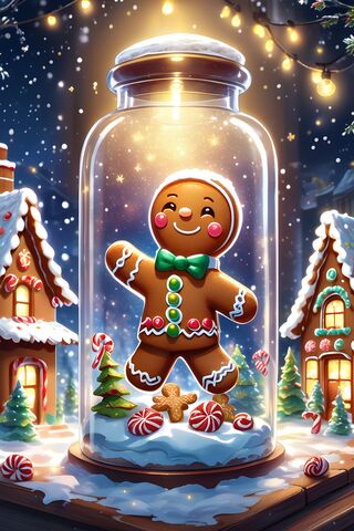 Peppermint Wish Gingerbread Man In A Bottle