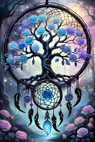 Purple Tree Of Life Dream Catcher