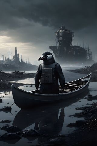 Pinguino En Canoa