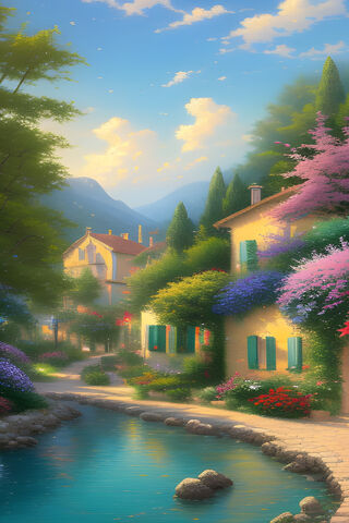 Serene Village by the W..
