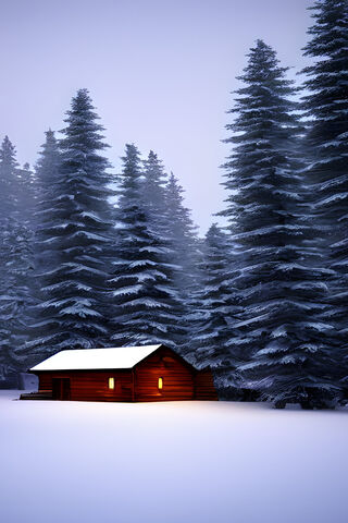 Cozy Cabin in a Winter Wonderland ❄️🏡