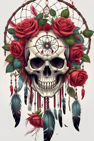 Dreamy Skull with Roses 🌹💀