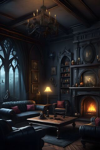 Room With A Fireplace and A Table With Chairs
