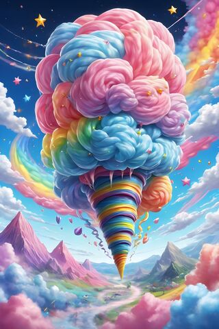 Rainbow Cotton Candy Tornado