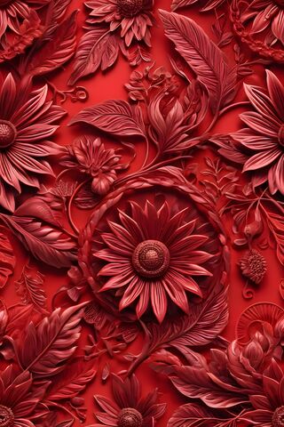 Vibrant Red Floral Relief 🌺❤️