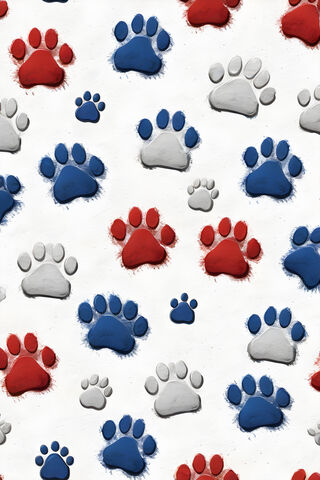 Red White and Blue Paws