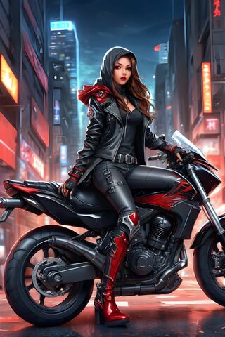 Red On Motorcycle