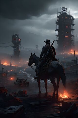 Rider in the Ruins 🌌🐴