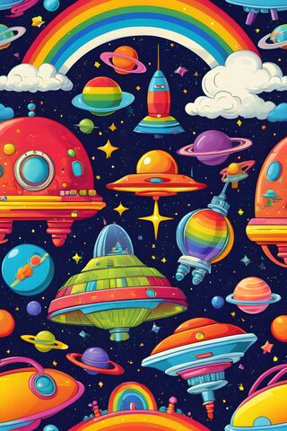 Rainbow Retro Space