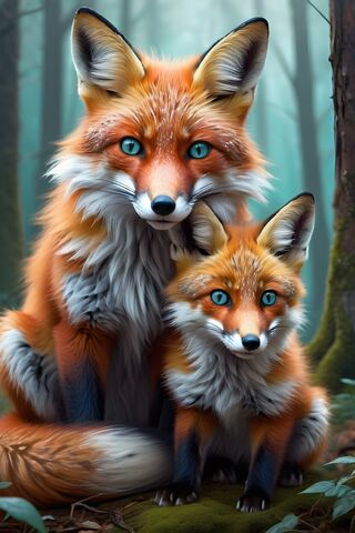Red Fox and Pup