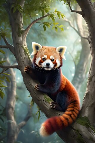 Red Panda In A Tree