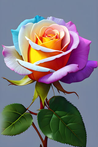 Vibrant Rainbow Rose 🌈🌹