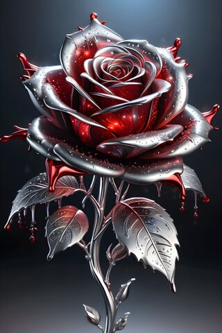 Red and Silver Rose