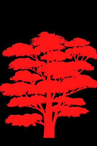 Bold Red Tree Silhouette 🌳❤️