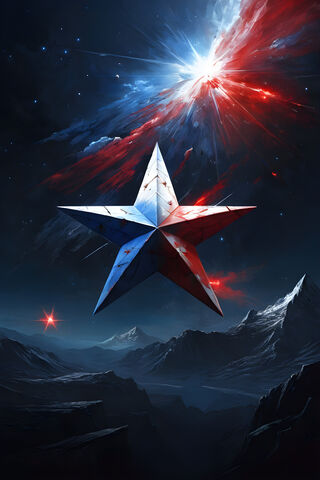 Red White and Blue Star
