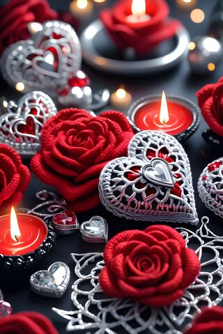 Red & Silver Crochet