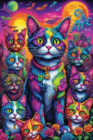Rainbow Cats Zombie