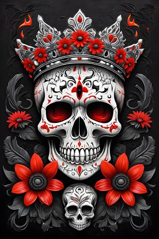Red and Black Skull