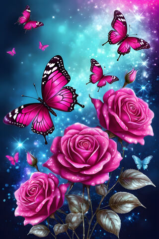 Roses and Butterflies