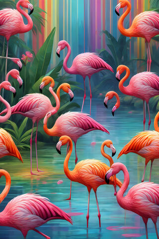 Tropical Flamingo Paradise 🌺🦩