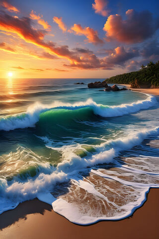 Serene Sunset Waves 🌅🌊