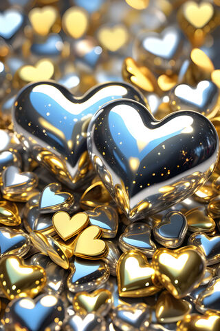 Silver and Gold Hearts