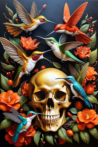 Skulls and Hummingbirds