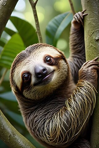 Charming Sloth in the Canopy 🌿🐾