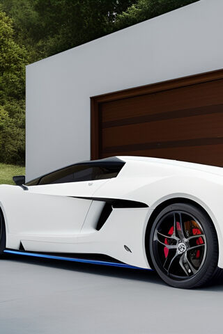 Sport Car On Garage