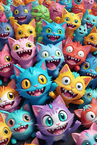 Smiling Monster Kittys