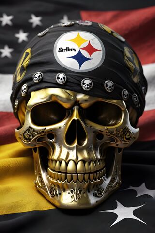 Skull Pittsburgh Steelers Black and Yellow