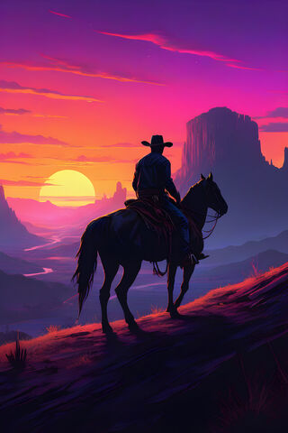 Silhouette Of A Cowboy ..