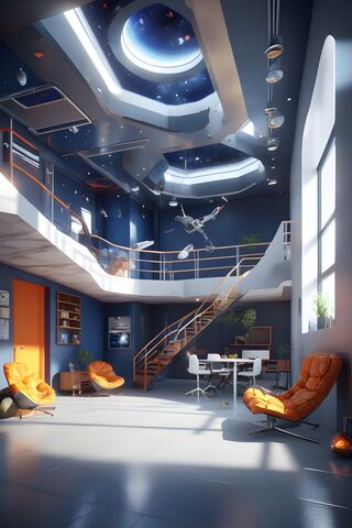 Modern Space-Inspired Living Room 🌌✨