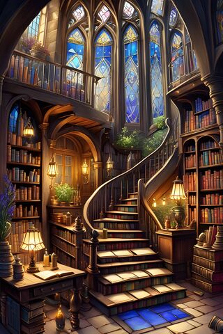 Stairs Through The Library