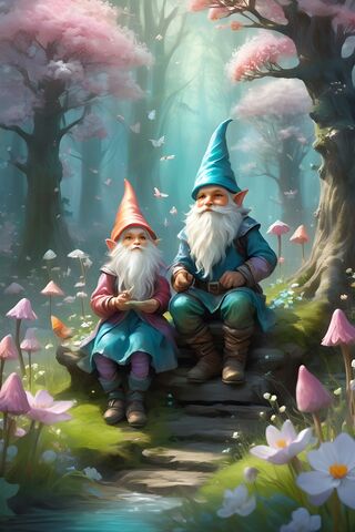 Enchanted Gnome Duo 🌸🧙‍♂️