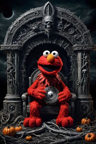 Sesame Street X Elmo Metal Album Cover