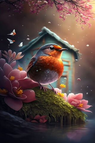 Enchanted Bird by the Water 🌸🐦