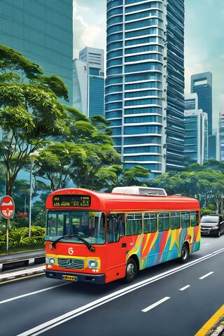 Vibrant City Bus in Urb..