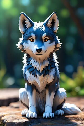 Charming Cartoon Wolf 🐺✨