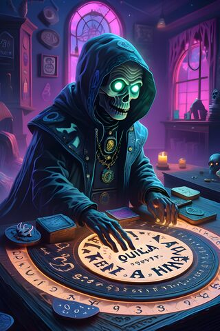 Skeleton Playing Ouija